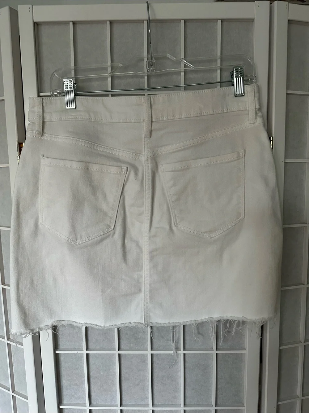 Old Navy White Raw Hem Denim Mini Skirt